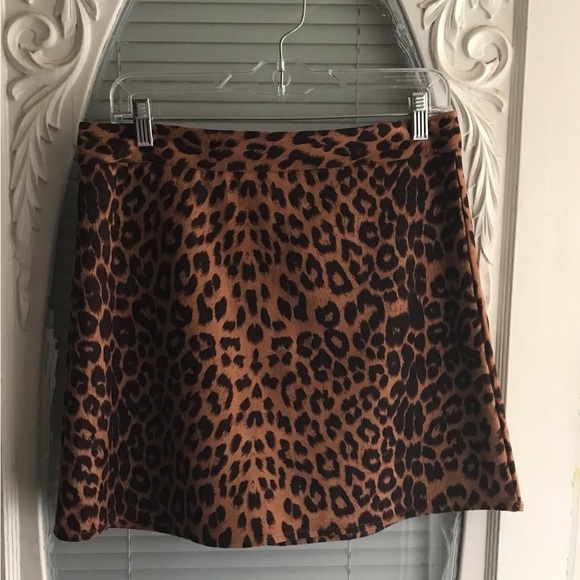 ADORA Dresses & Skirts - Faux Suede Brown Leopard Mini Skirt Women Size L NWOT